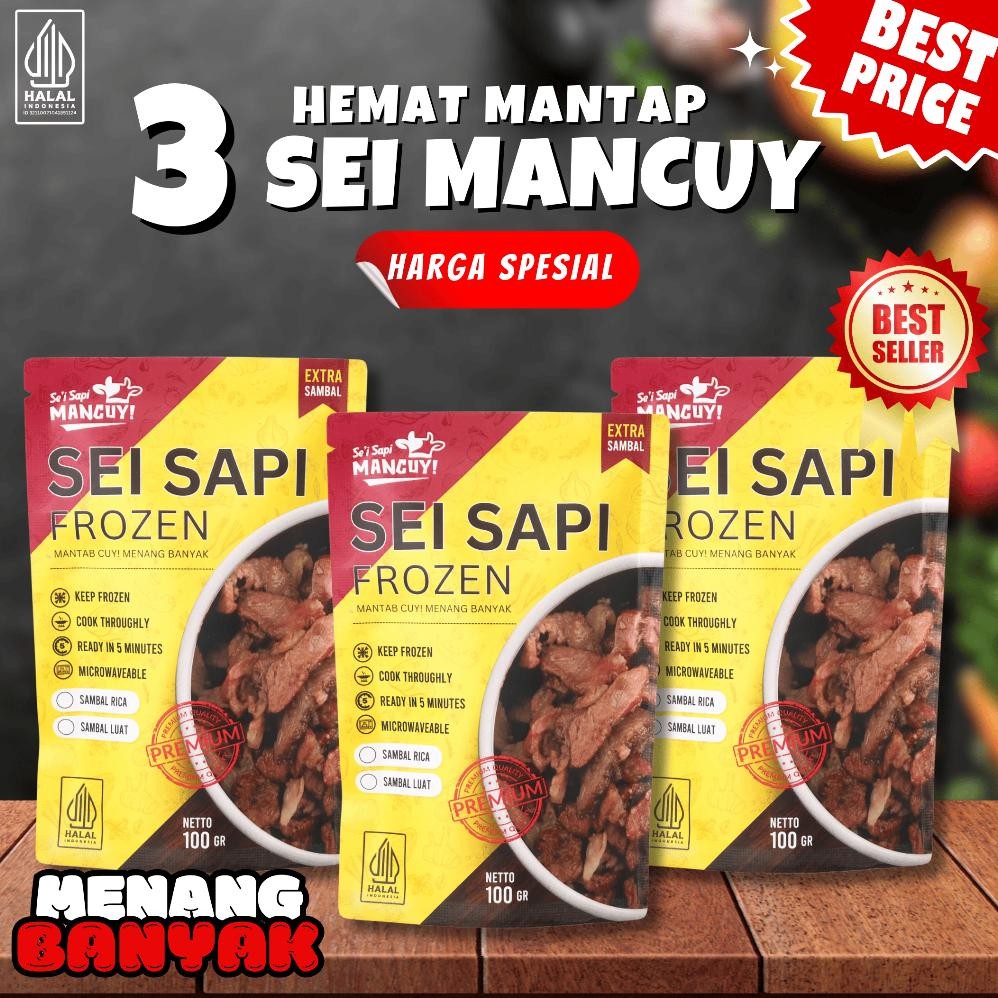 

READY STOK Sei Sapi Mancuy - Paket Bundling 3 pack Lebih Hemat - Menang Banyak Halal Siap kirim
