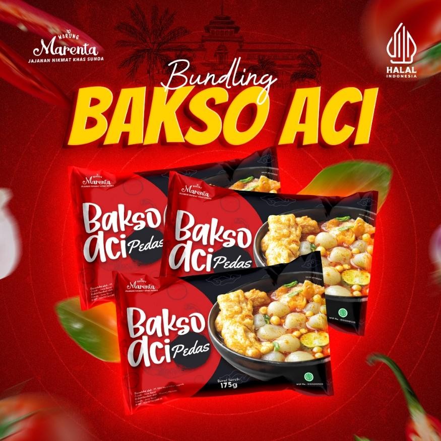

TERLARIS MARENTA [ 3 PCS ] Paket Baso Aci Pedas Instan Bakso Aci Pedas Gurih Oleh Oleh Bandung Siap kirim