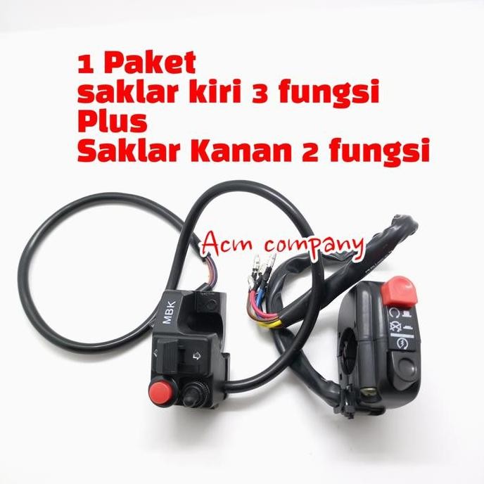 Paket Saklar switch kanan 2Fungsi kiri 3Fungsi Domino Universal Motor