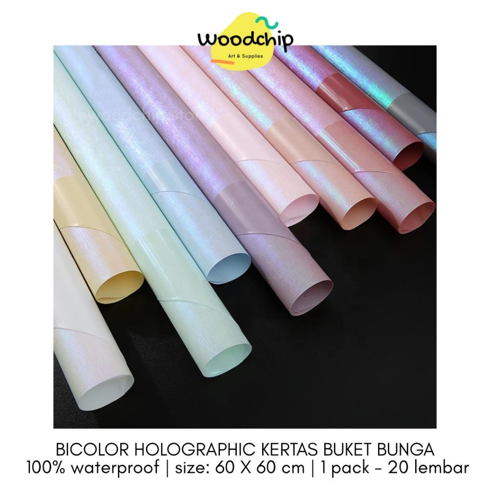 

PACK BICOLOR HOLOGRAPHIC BCL05 CELLOPHANE KERTAS BUKET BUNGA KERTAS KADO WRAPPING PAPER SAMPUL BUKU