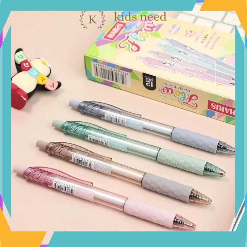 

Cuci Gudang (12Pcs) Pulpen Silent Click / Pen Cetek Pastel Joyko / Pena Klik Lancar Q-GEL Pastel 0.5mm SQU-95