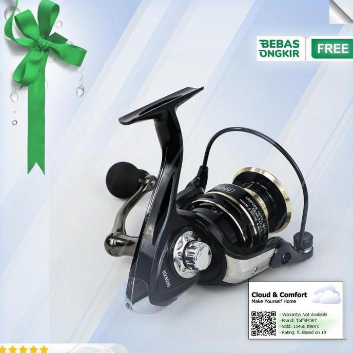 Terbaik | Taffsport Metal Reel Pancing Spinning Fishing Reel 4.7:1 - Nx6000 | 100% Ori