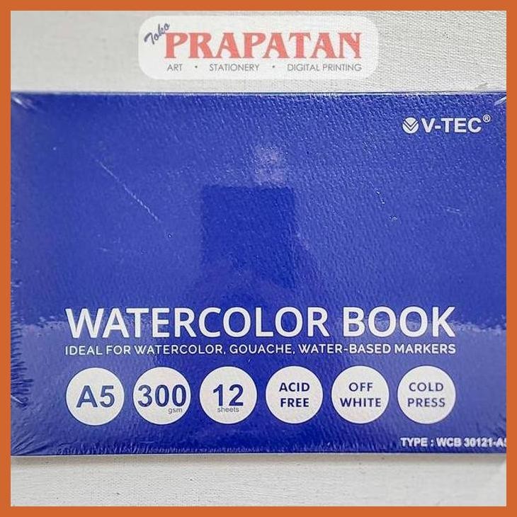 

(ATK) V-TEC WATERCOLOR BOOK PAD 300GSM | BUKU CAT AIR ALAT TULIS LUKIS SEKOLAH KULIAH GAMBAR KANTOR