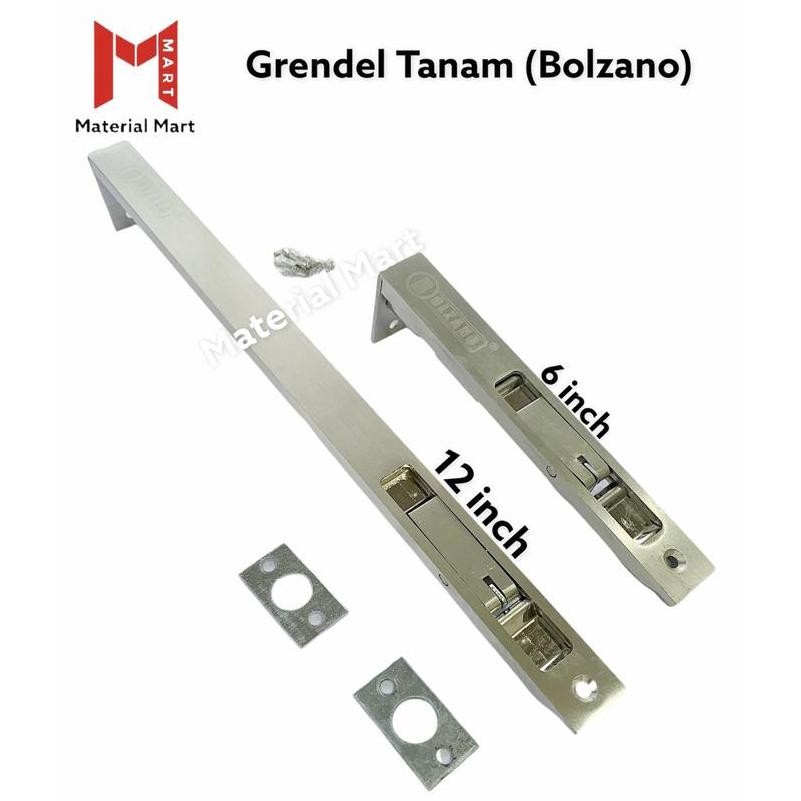 Grendel Tanam Pintu Stainless Bolzano 6 Inch | Grendel Slot Pintu 12