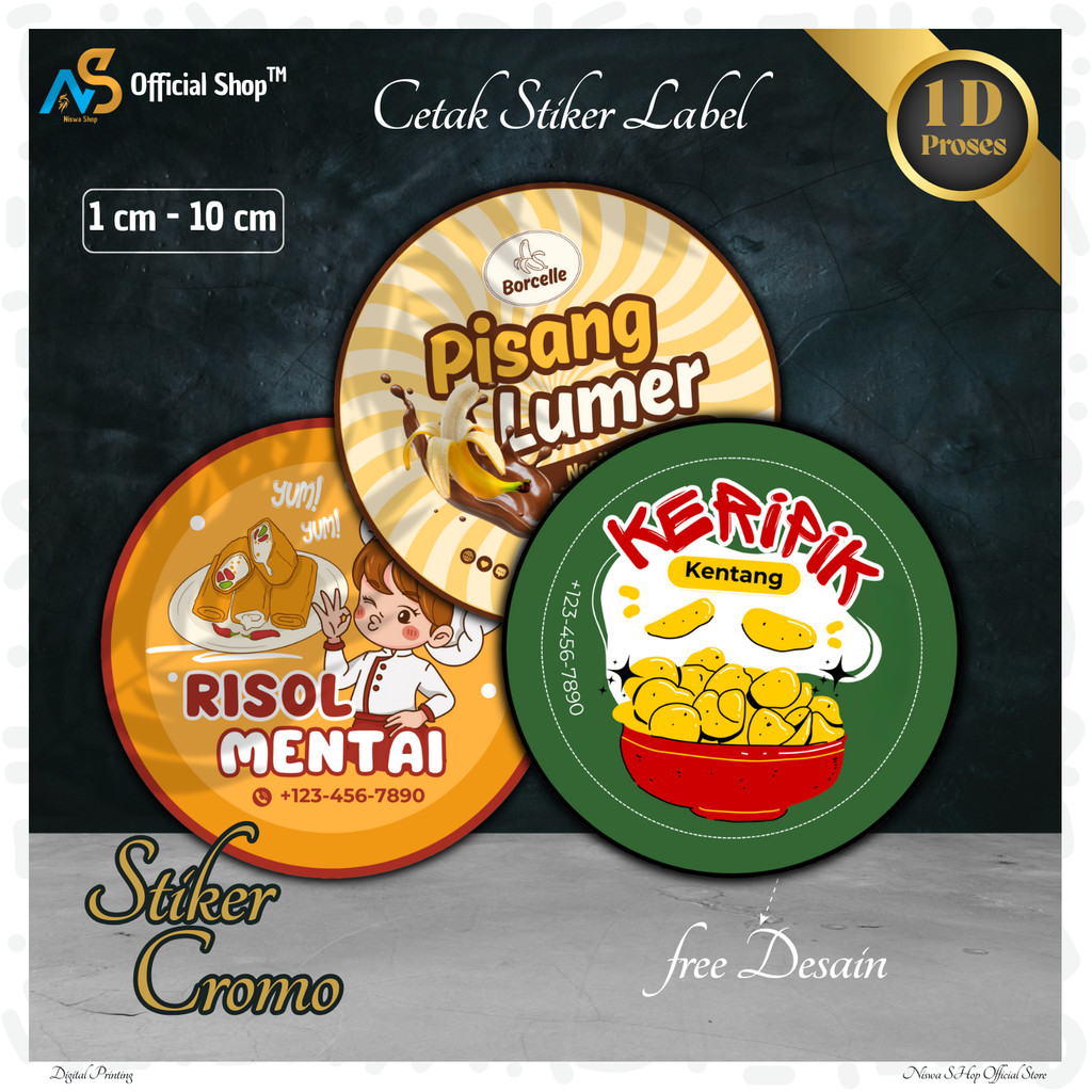 

Stiker Label Makanan - Stiker Label Custom - Cetak Stiker Bulat Custom - Sticker Label Logo Makanan - Label Kemasan Murah - Label UMKM