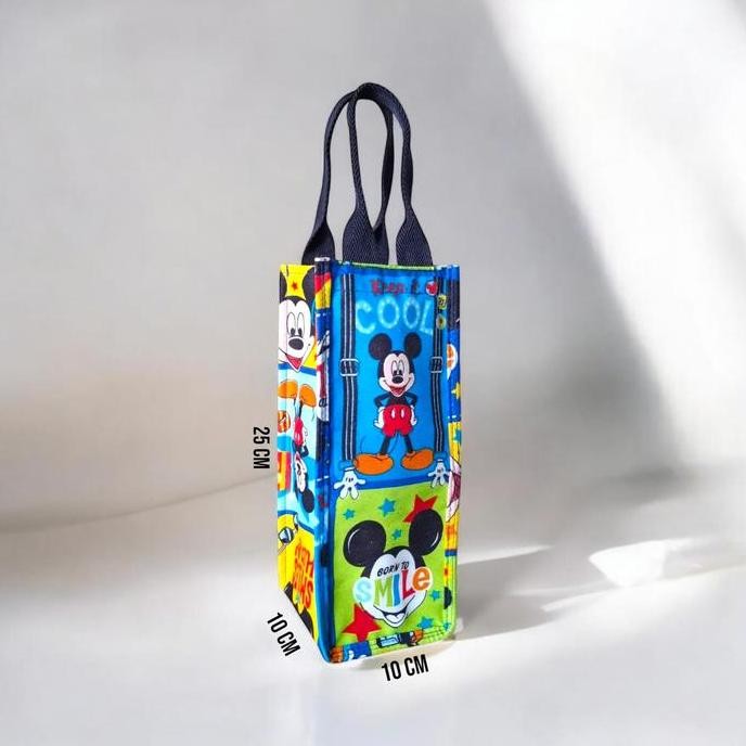 DB140 }} Tas Mickey Botol 1 Liter Size 10 x 10 x 25 cm Tas Karakter Lucu Tali