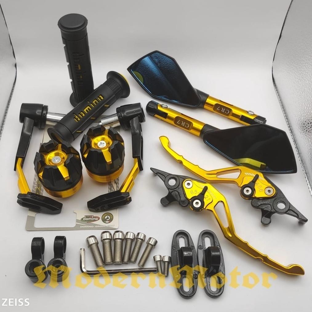 Original {Bisa Cod} [Paket 5In1] Spion Variasi + Proguar Robot Besi + Handle Sisik Cnc + Handgrip Si