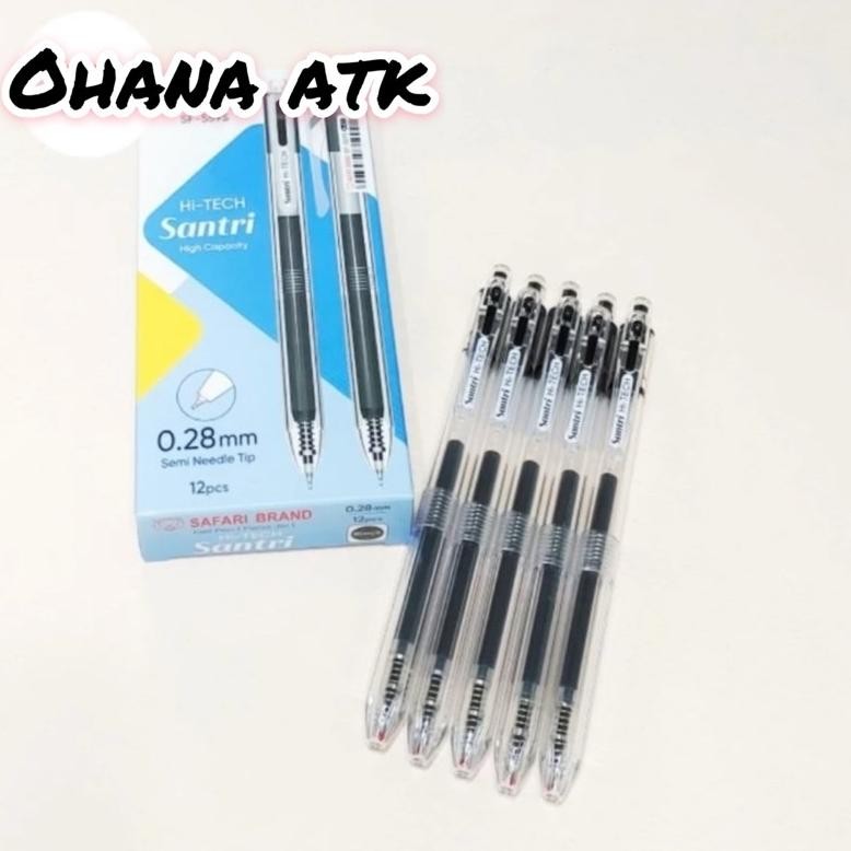 

Ready_Stock_Cod (1Pack) Pulpen/Gel Pen Hi-Tech-H Santri Click Cetekan Safari 0,28 In-13