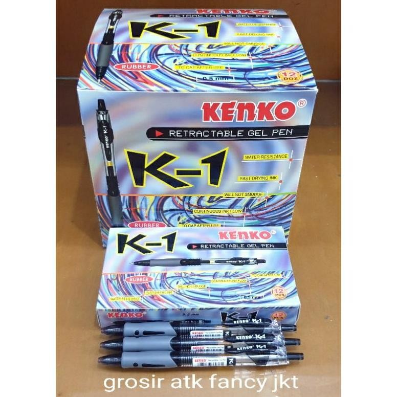 

Bisa Cod ( 12 Buah ) K1 Pulpen Pen Pena Gel K-1 Kenko 0.5 Mm Clicker Cetrek Hitam Ke-80