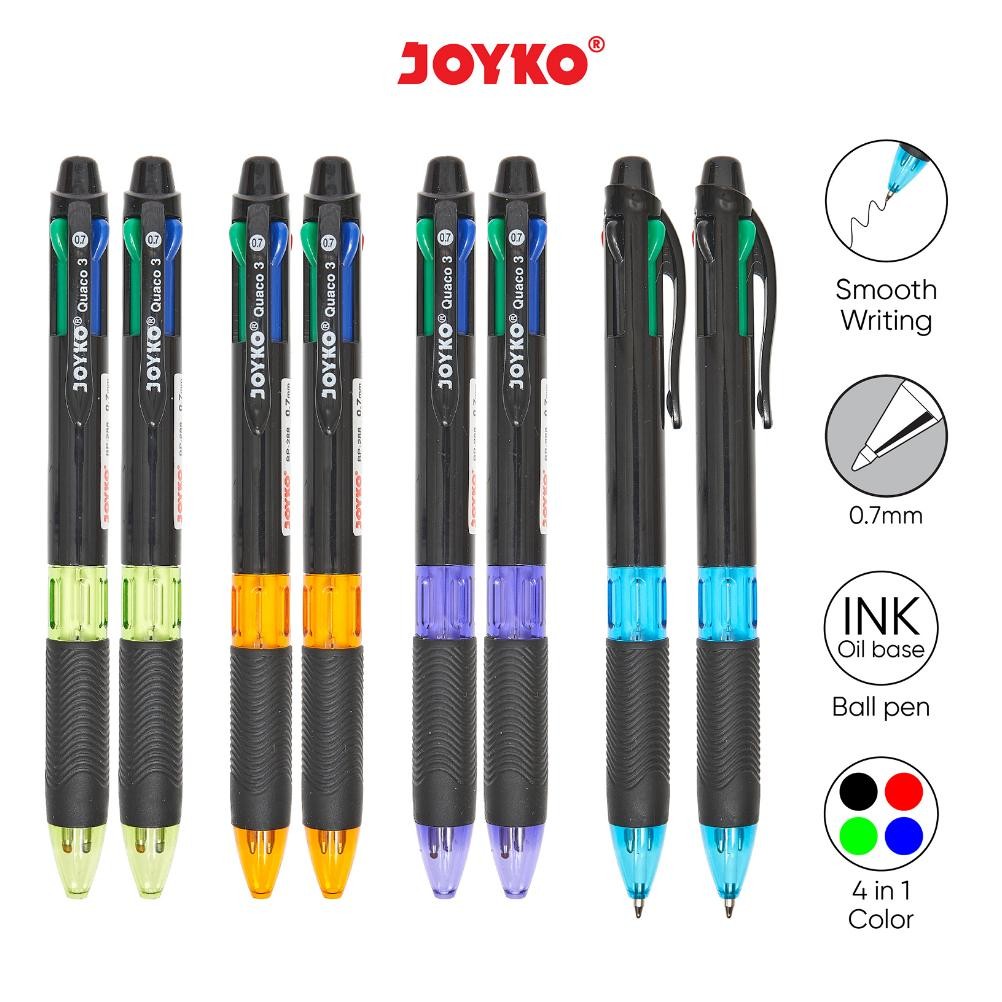 

Bf888S Joyko Ball Pen 4 Colours Bolpen Pulpen 4 Warna Joyko Bp-288 [12Pcs] Su-146
