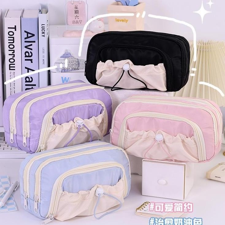 

Ready_Stock_Cod Tempat Alat Tulis Large Capacity Kawaii Pencil Cases Flip Pencil Bag Pouch Holder Box For Girls Office Student Stationery Organizer School Supplies Ve29