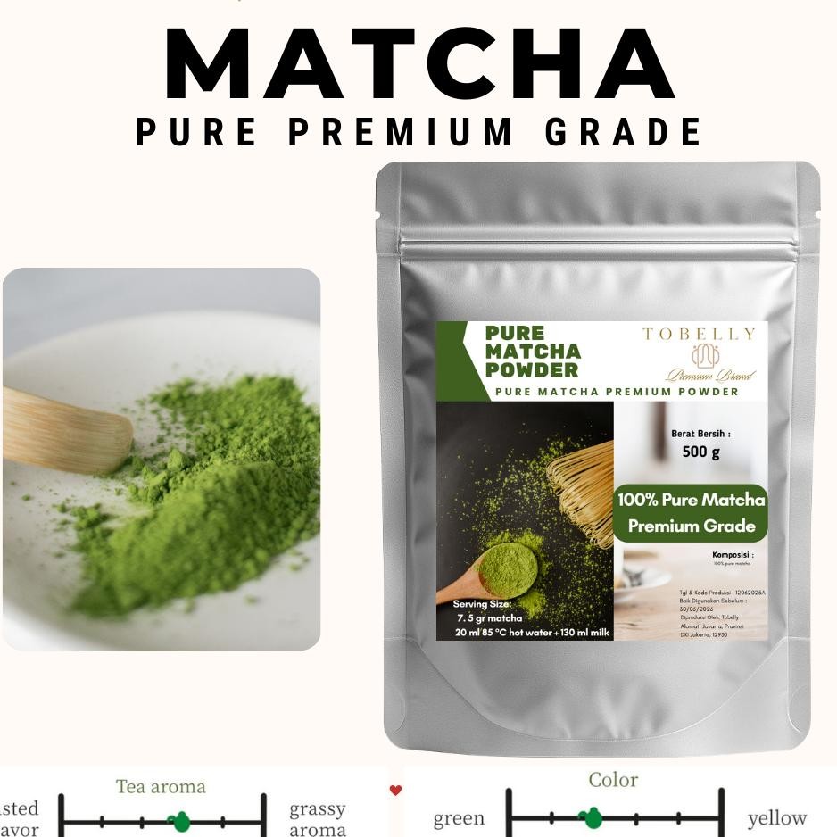 

Tobelly Pure Matcha Powder G Matcha Bubuk Organik Tanpa Gula Grade
