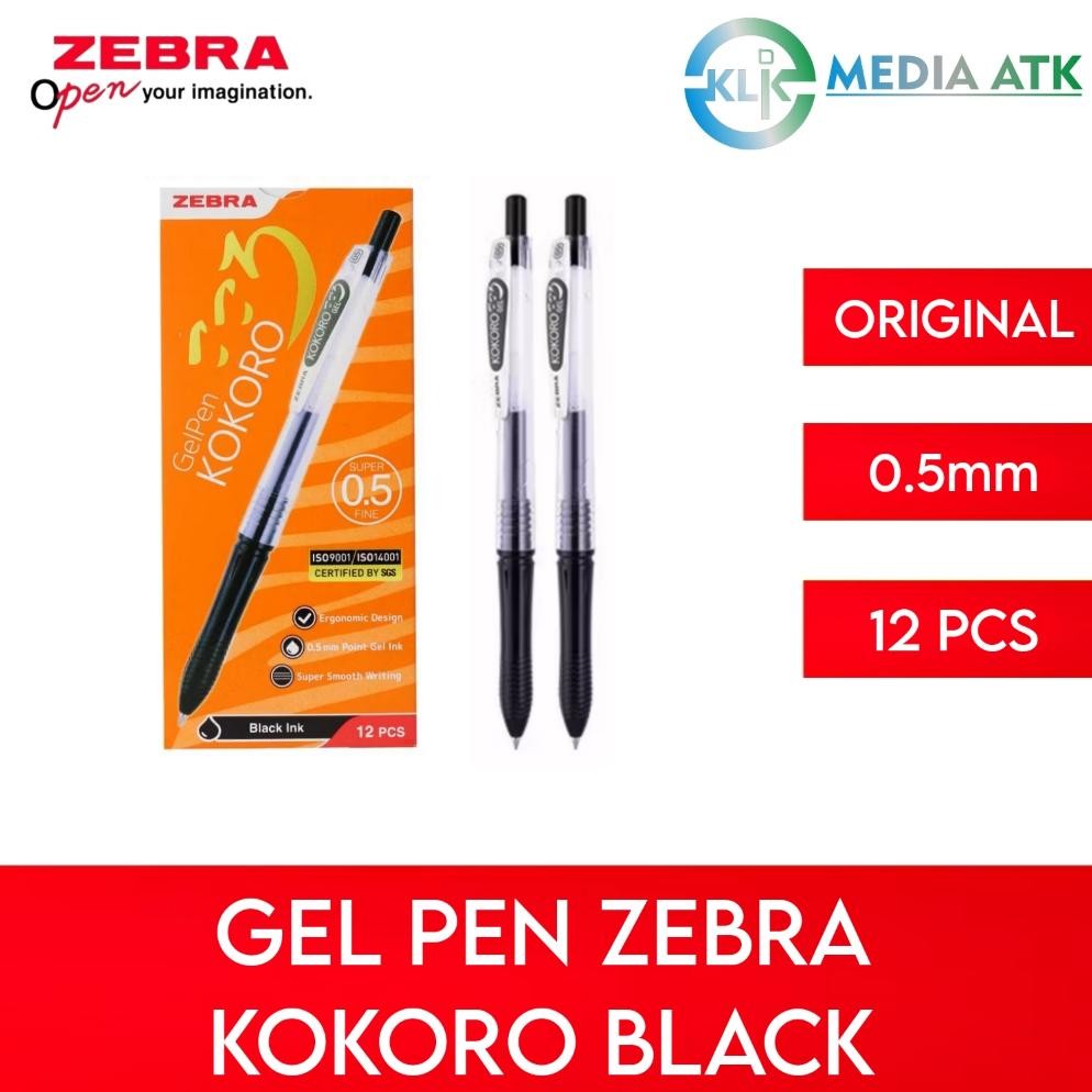 

Eelic Pen Zebra Kokoro Gel Black Ink 0.5 - 12 Pcs Qw-45