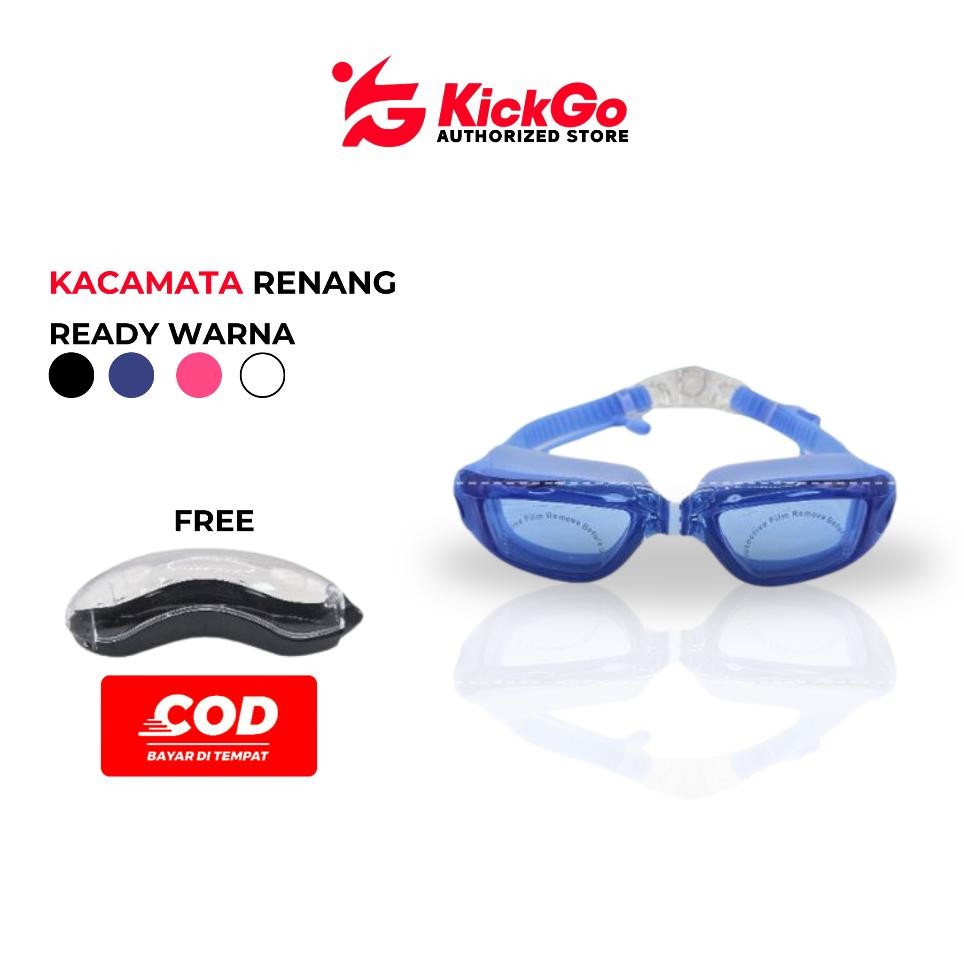 Kigo Kacamata Renang Anti Fog Lensa Bening Swimming Goggles Dewasa Bonus Kotak