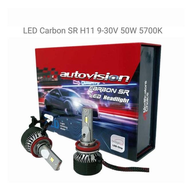 Lampu LED Mobil H4 / H11 / H7 / HB3 Autovision Carbon SR 50 Watt Original