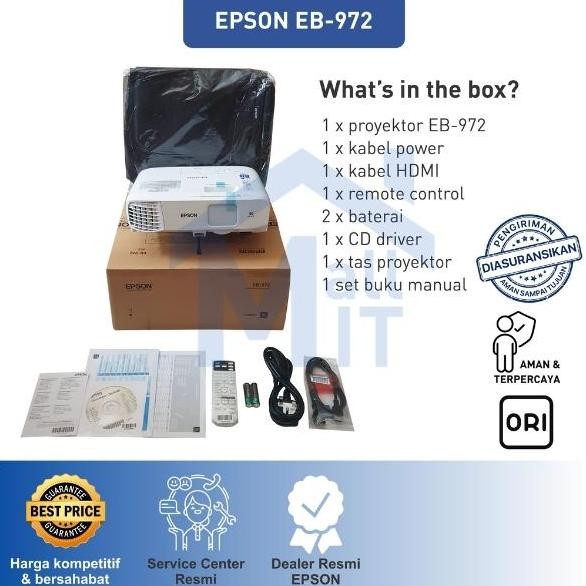 Termurah Proyektor Epson Eb-972 Epson Eb972 Epson Eb 972 Garansi Resmi Best