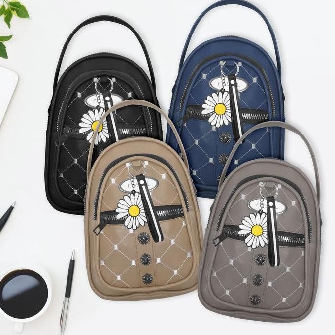 DB257 }} MK SHOP 444 BACKPACK WANITA BORDIR / BACKPACK BUNGA 3 / TAS 3 IN 1 MINI / TAS BACKPACK MINI