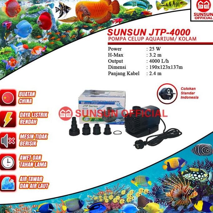 SUNSUN JTP 4000/5000/6000/7000/8000/9000 Series Pompa Air Celup Kolam