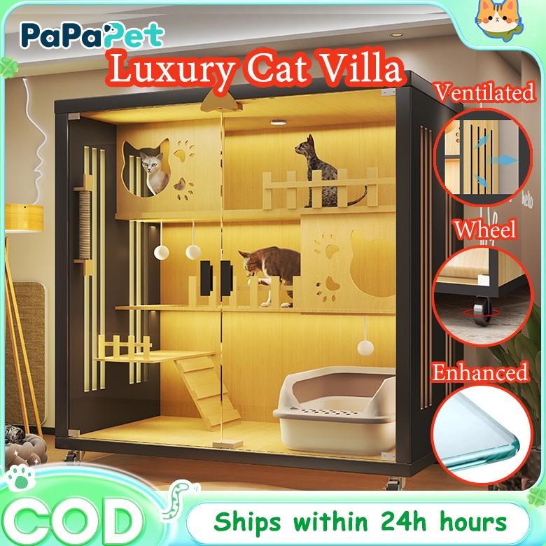 Kandang rumah kucing tahan gores rumah kucing kayu rumah kucing vila kandang kucing kandang Ready st