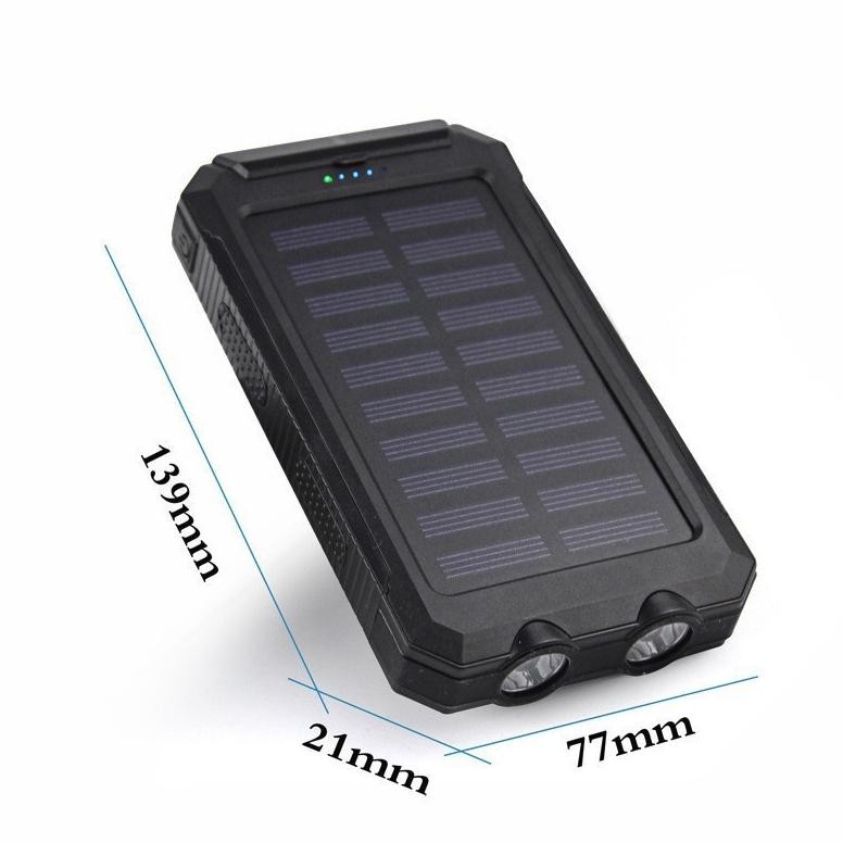 Termurah Cod50000 Mah Powerbank Solar Cell Tenaga Matahari Dual Usb Flashlight Daya Ponsel Powerbank