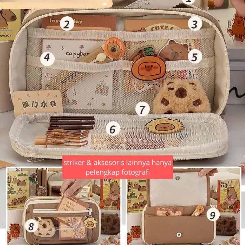 

Original Iris Kapibara Tempat Pensil Sekolah/Kantor Kotak Pensil Multifungsi Kotak Perlengkapan Alat Tulis/Tempat Pensil Korea Multi Sekat Ukuran Jumbo Ke-54