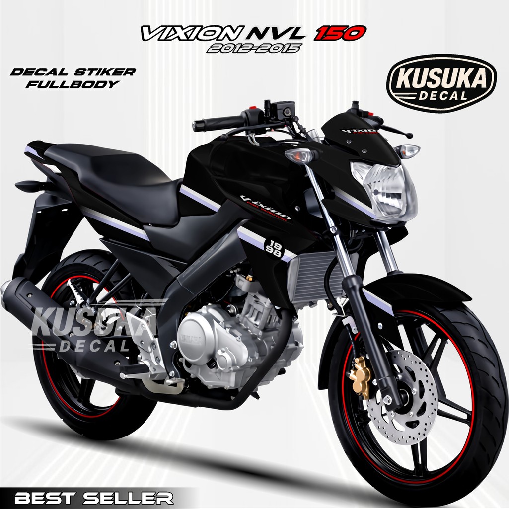 Kusuka Decal ~ New Stiker Vixion NVL Fullbody Motif List Warna Hitam