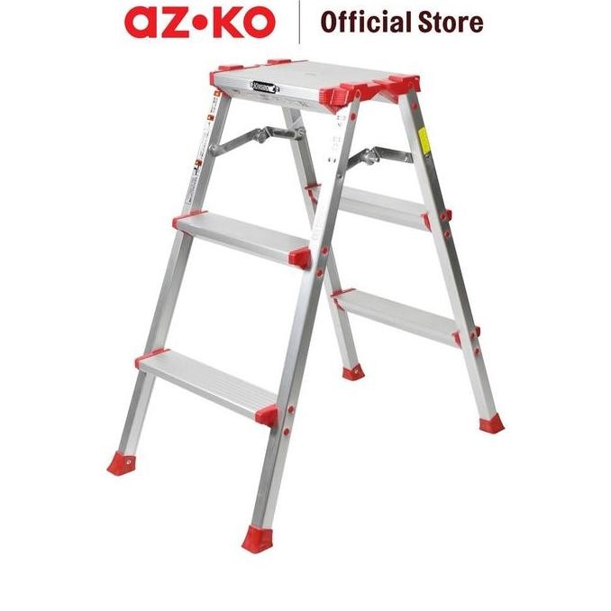 KRISBOW TANGGA LIPAT ALUMINIUM  3 STEP - MERAH
