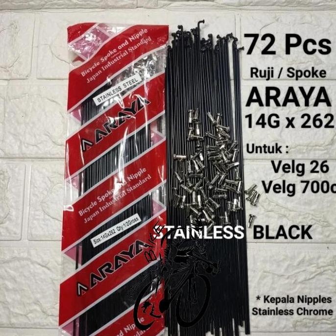 Promo JARI -JARI / RUJI SEPEDA 26" 14G X 262 STAINLESS STEEL COD