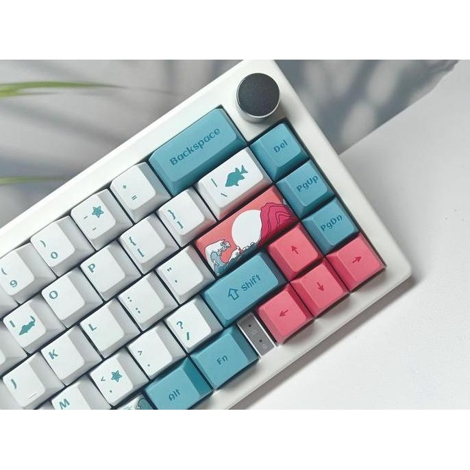 Keycaps PBT Ukiyo Sea Waves For 60% Keyboard Oem Profile