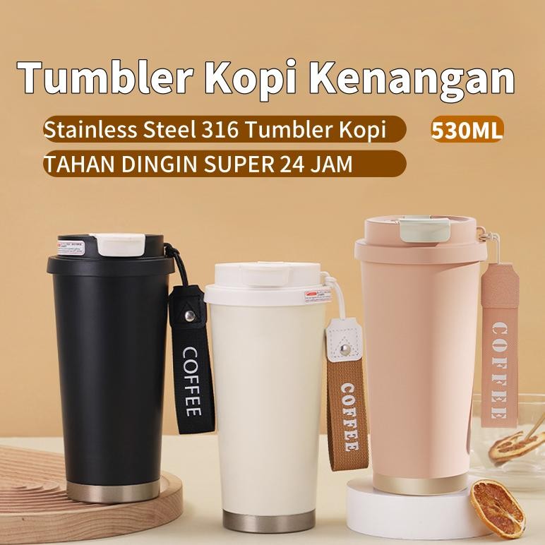 CODTumbler Kopi Kenangan 530ml Portable Botol Minum Tumbler Termos Mug Coffee Stainless Coffee Tumbl