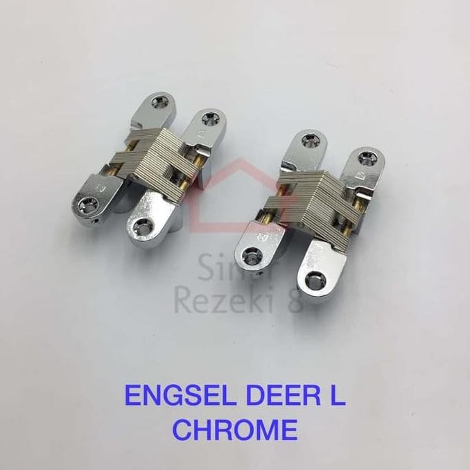 Engsel Deer L Tanam Meja Lipat 95 Mm Stainless / Besar Invisible Hinge