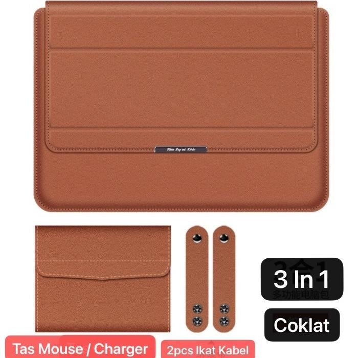 Terbaru Lc-01 Soha 15 Inch Case Stand Sleeve Premium Pu Leather Kulit Macbook Air Sarung Laptop Sale