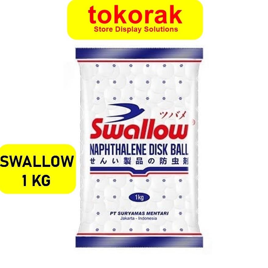 KAMPER NAPHTHALENE SWALLOW 1 KG DISK BALL PUTIH 1000 GRAM KAPUR BARUS aSt