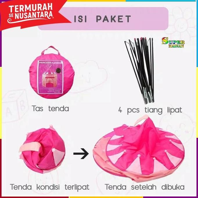 TENDA CASTLE MAINAN ANAK TENDA ANAK PEREMPUAN JUMBO BESAR MURAH COD