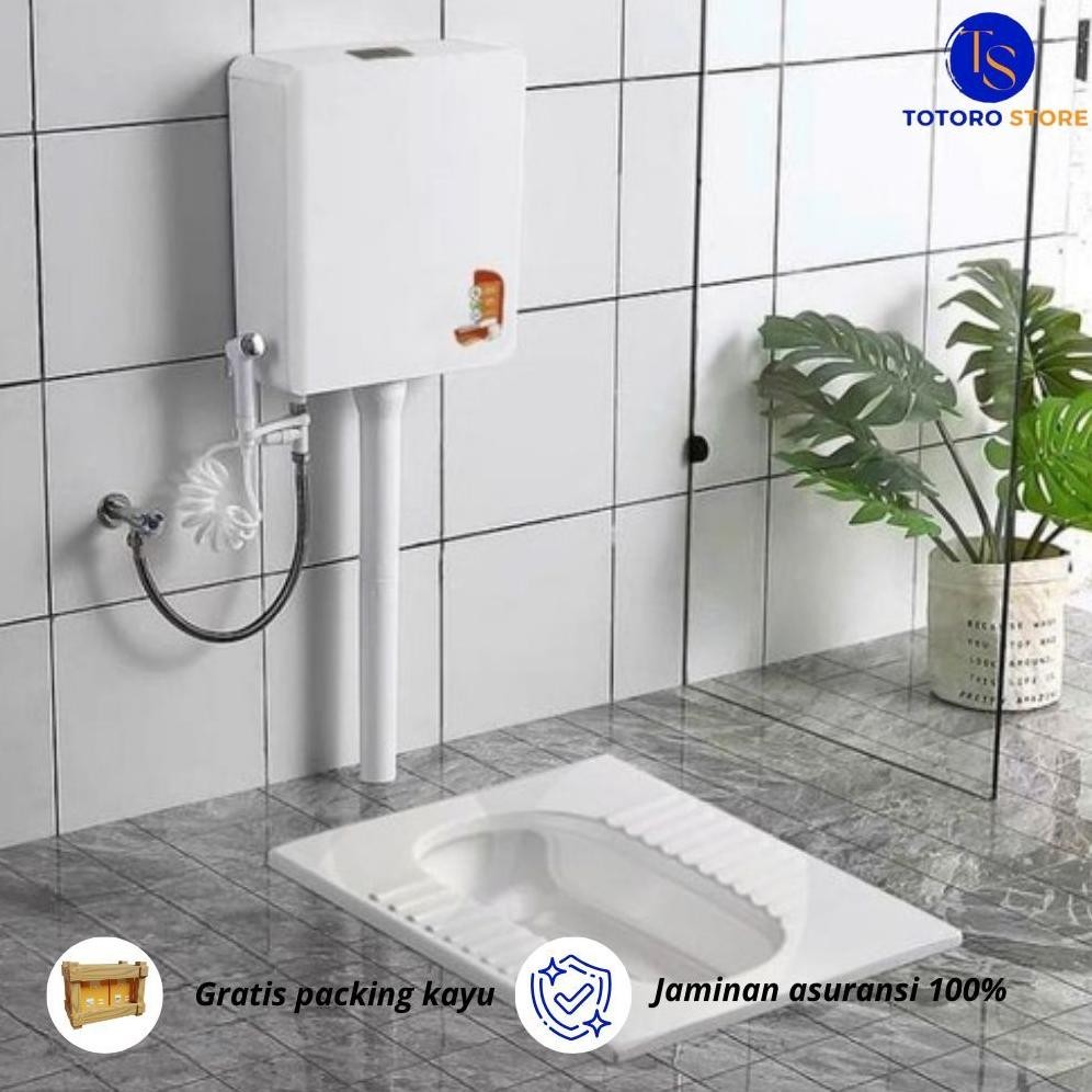 Closet WC Jongkok Tanpa Penutup Watertank biasa Flush 506 815 , Watertank Flush Mr.Tao (COD) aSt