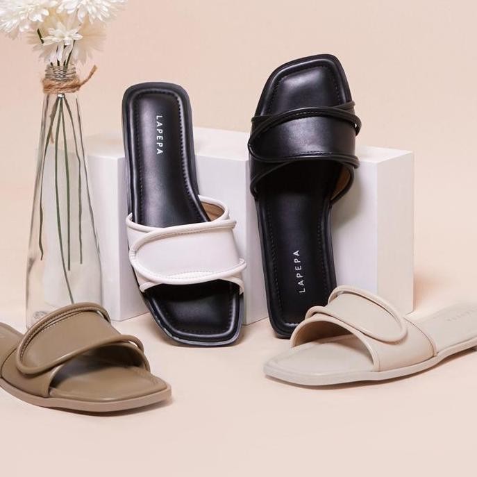 DV110 >> Sandal Wanita Teplek Empuk Casual Size 36 - 40 Sendal Slop Rumah Flat Cewek Kasual Untuk Pe