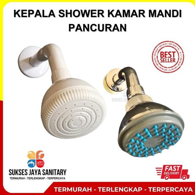 Kepala Shower Kamar Mandi Pancuran Air Tanam Tembok Dinding Plastik