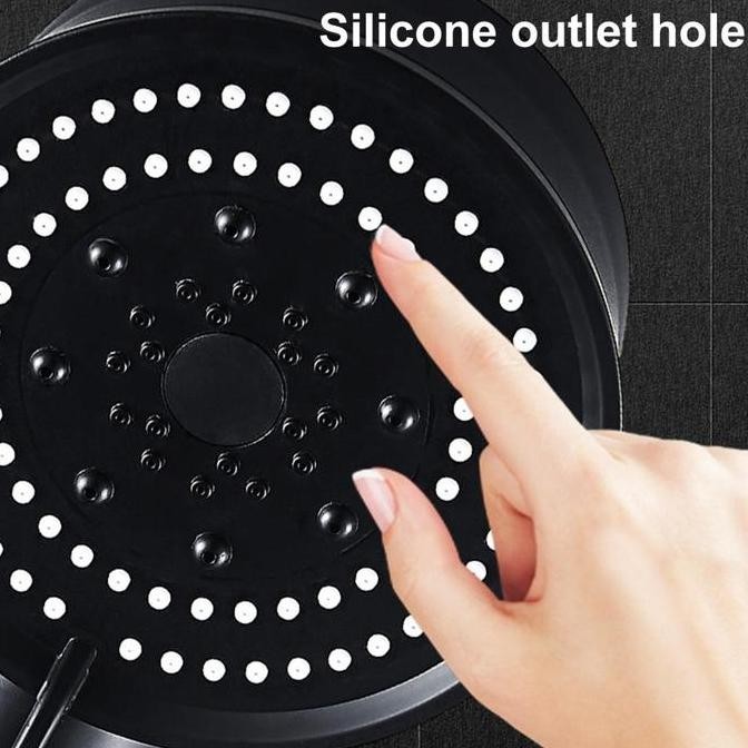 Kepala Shower Mandi Hitam Premium On Off Turbo Fan Shower 5 Mode