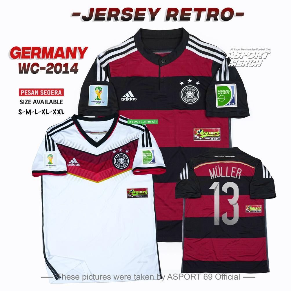 JERSEY BOLA RETRO JERMAN WORLD CUP 2014 JERSEY GERMANY 14 RETRO