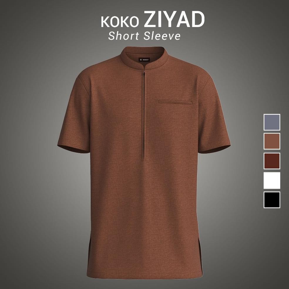 BROGUY Kemeja Koko Pria Dewasa Lengan Pendek Ziyad