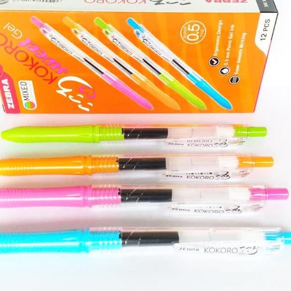 

Terlaris (Isi 12) Termurah Isi 12 Pcs !! Pulpen Zebra Kokoro Black Pen Gel 0.5Mm/Pengel Am-45