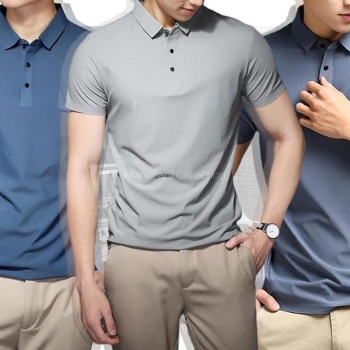 Kaos Polo Shirt Pria Polos Dry Fit Kerah Seamless Golf Premium