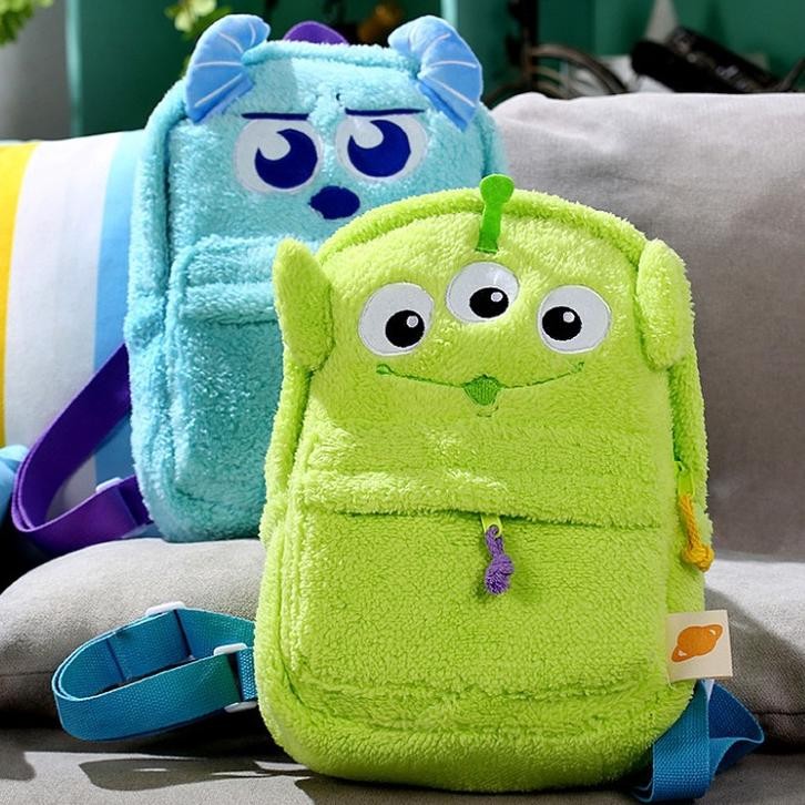 Cod Boo Tas Ransel Disney Plushie Karakter Lotso Monster Mini Inc Pooh Backpack Viral Bulu Lucu Keci