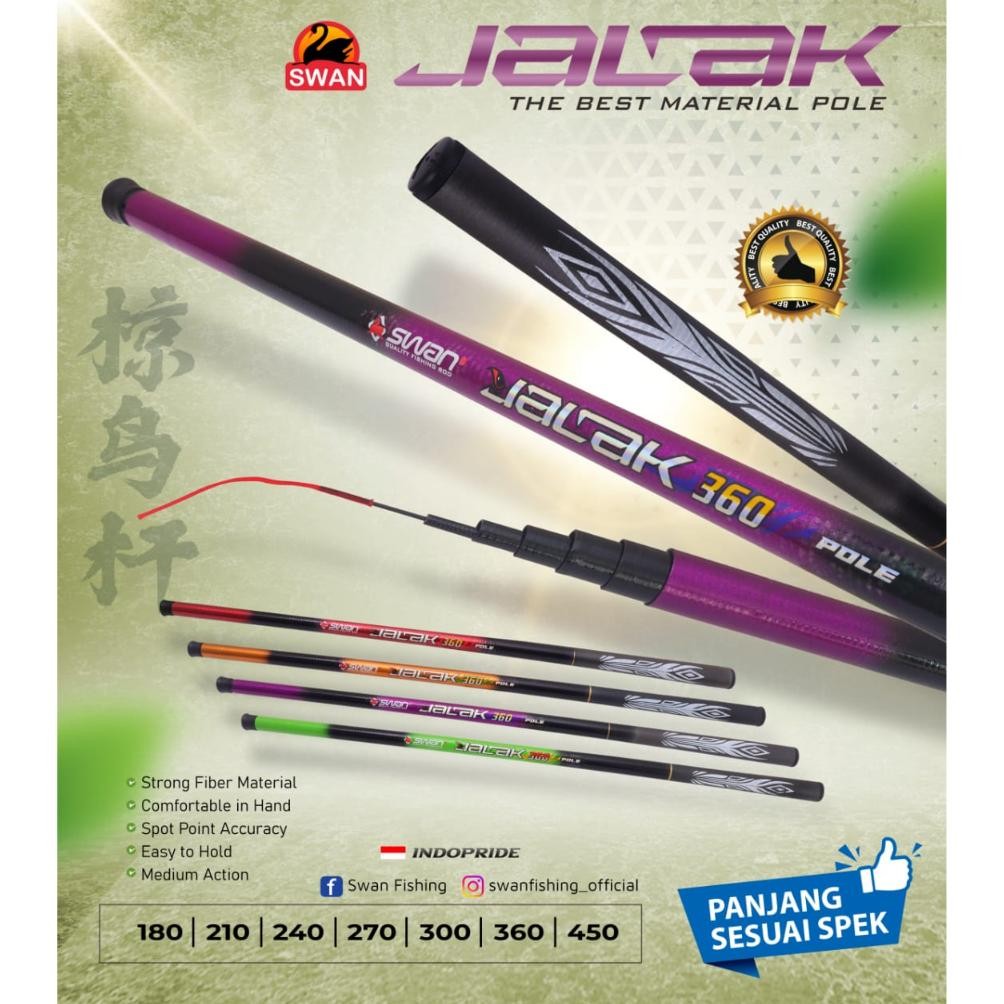 [Kecil Joran Tegek Murah Fiber Swan Jalak/ Swan Nila 180-450 Jg-8