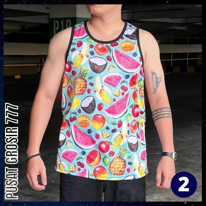 NEW - Kaos Kutang Pria Wanita Sleeveless Baju Lekbong Santai Motif PSA 7