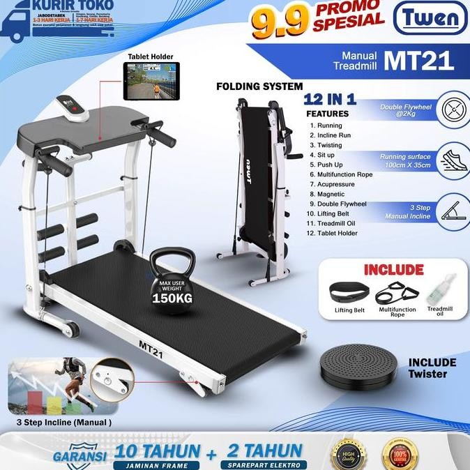 Twen MT2 MT28 MT MT8 Treadmill Manual Alat Fitness Multifungsi Twen in