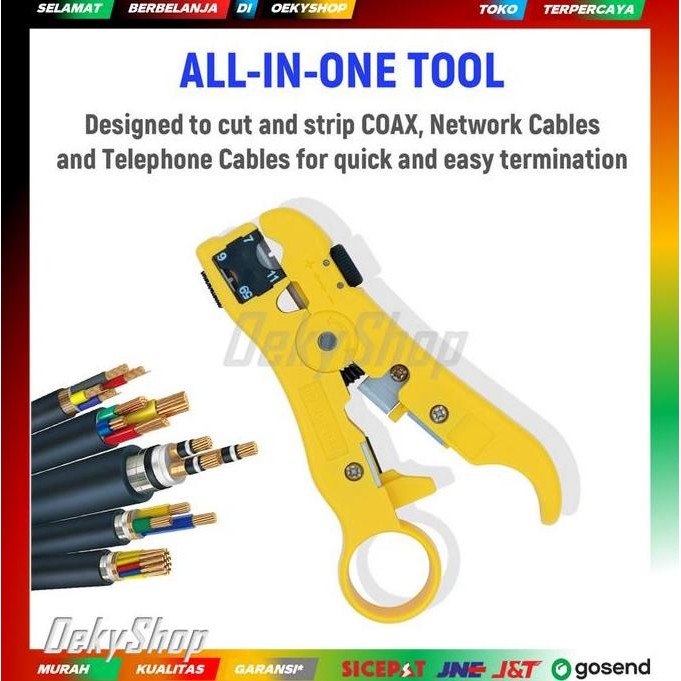 DI47 - Tang Kupas Kabel Coaxial UTP RG59 RG6 RG7 RG11