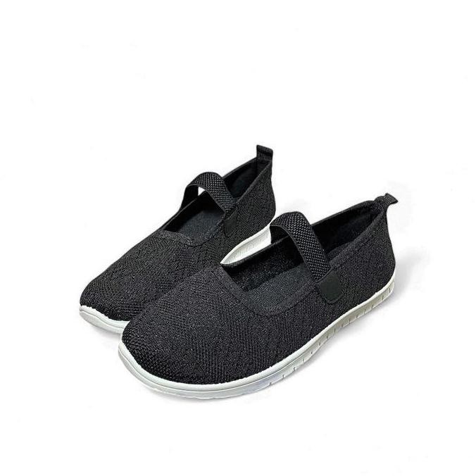 DF216>> COLLIN X SAILATU [FREE BOX] Sepatu Slip On Rajut Wanita Kasual Sport SF1017 Karet Shoes