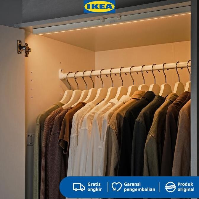 IKEA KOLVATTEN Lampu LED Dengan Sensor Baterai Putih 70cm Plastik