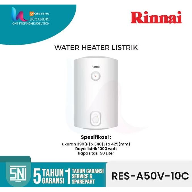 Water Heater Listrik Rinnai 50 Liter (Vertical) RES A50V-10C